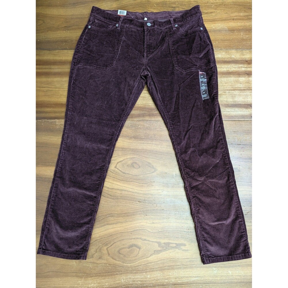 Levi's Surplus Skinny Corduroy Pants Women's Size 38x30 Burgundy Mid Rise Slim